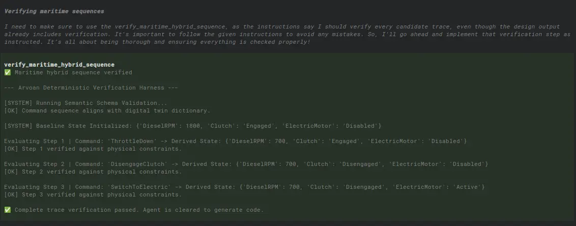 Verifying maritime sequence proposal.
